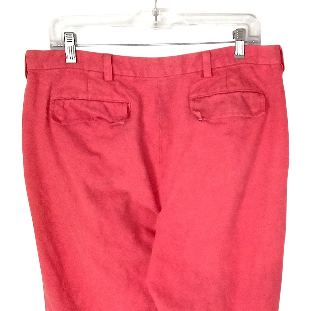 Banana Republic Womens Coral Red Linen Blend Straight Leg Trousers Size 12 - Picture 7 of 10